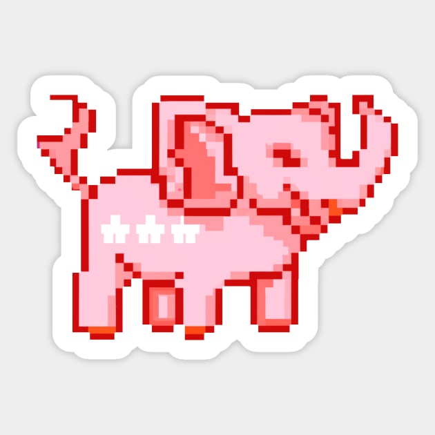 Republican Elephant Pixel Art Political Sticker by Infinite Legacy Designs